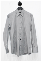 Gray Stripe Z Zegna Button Shirt, size S