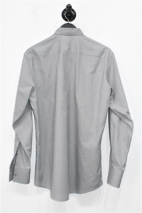 Gray Stripe Z Zegna Button Shirt, size S