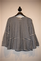 Navy Gingham Luisa Cerano Blouse, size 8