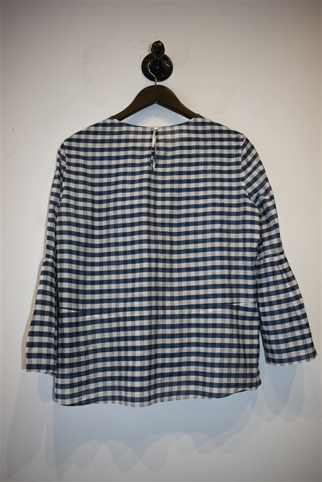 Navy Gingham Luisa Cerano Blouse, size 8