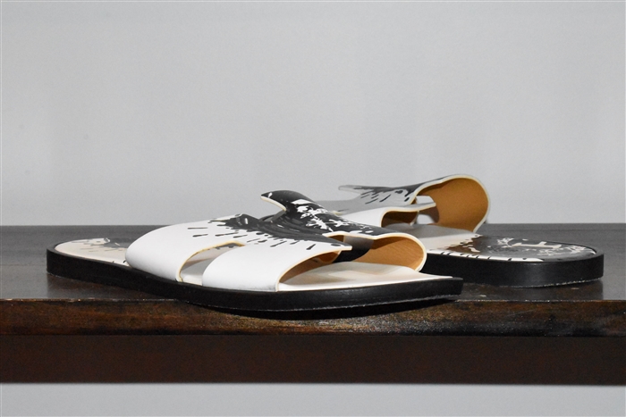 Black & White Hermes Sandal, size 8