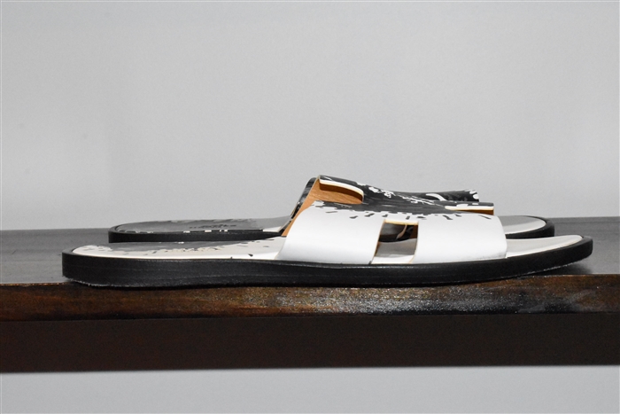 Black & White Hermes Sandal, size 8