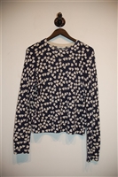 Navy & White Equipment Cashmere Sweater, size M