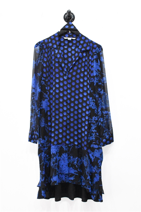 Blue & Black Diane von Furstenberg Shirt Dress, size 8