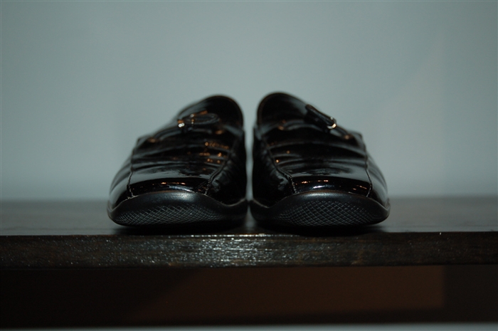 Black Patent Prada Slip-On, size 8