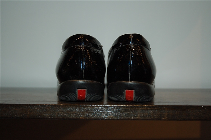 Black Patent Prada Slip-On, size 8