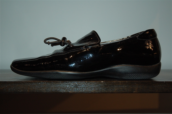 Black Patent Prada Slip-On, size 8