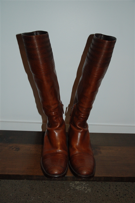 Dark Leather Jil Sander Boots, size 8.5