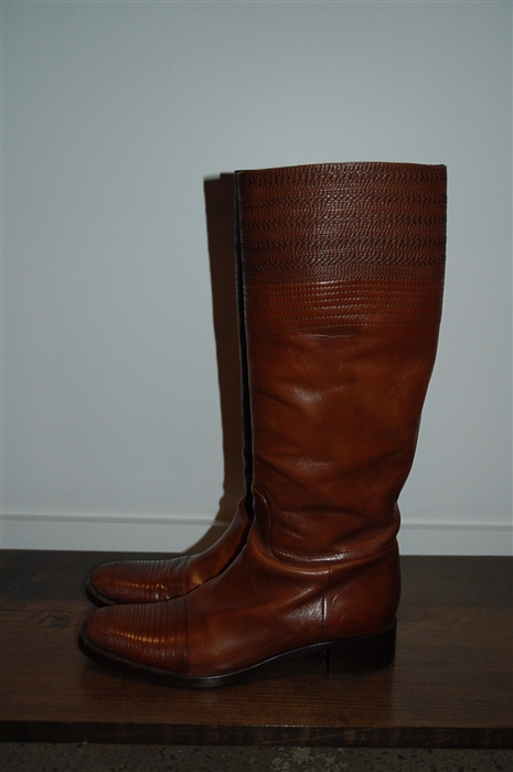 Dark Leather Jil Sander Boots, size 8.5