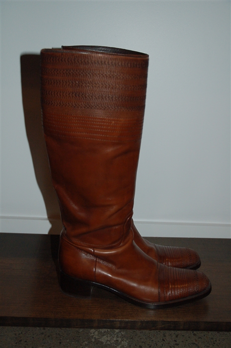 Dark Leather Jil Sander Boots, size 8.5