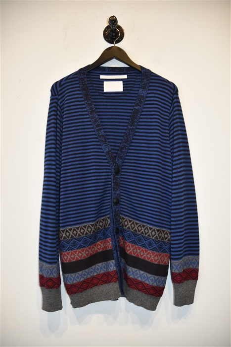 Blue Stripe White Mountaineering Cardigan, size L