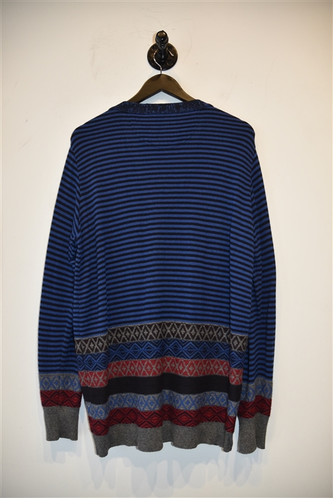 Blue Stripe White Mountaineering Cardigan, size L
