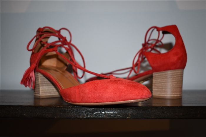 Bright Red Aquazzura Pumps, size 9.5