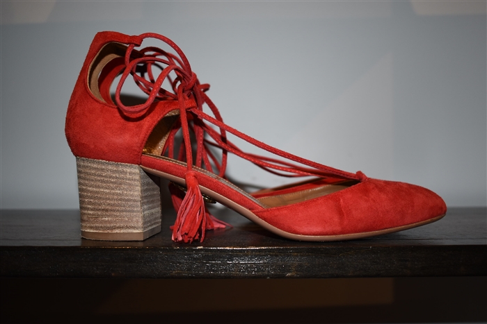 Bright Red Aquazzura Pumps, size 9.5