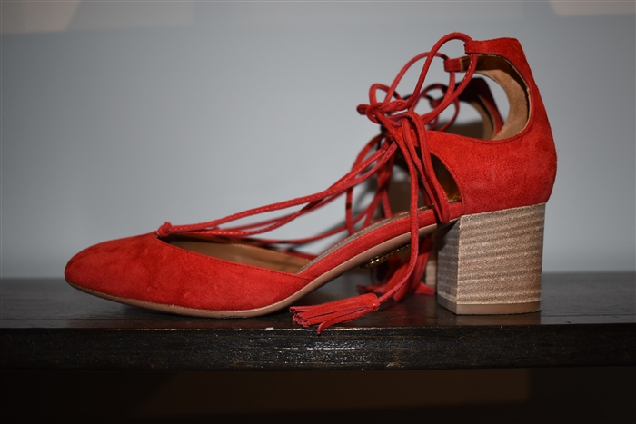 Bright Red Aquazzura Pumps, size 9.5