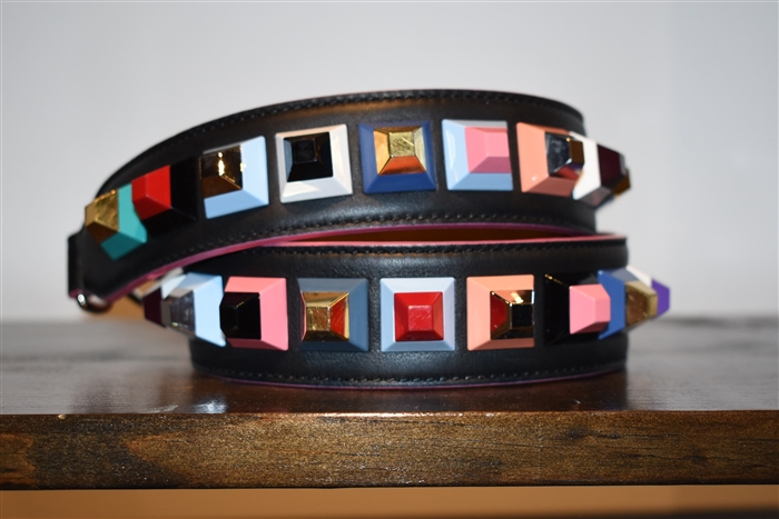 Black Leather Fendi Shoulder Strap, size O/S