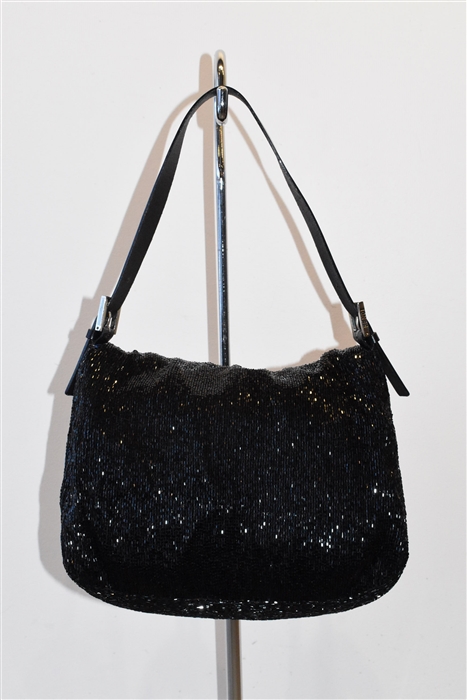 Sparkly Black Fendi Shoulder Bag, size M