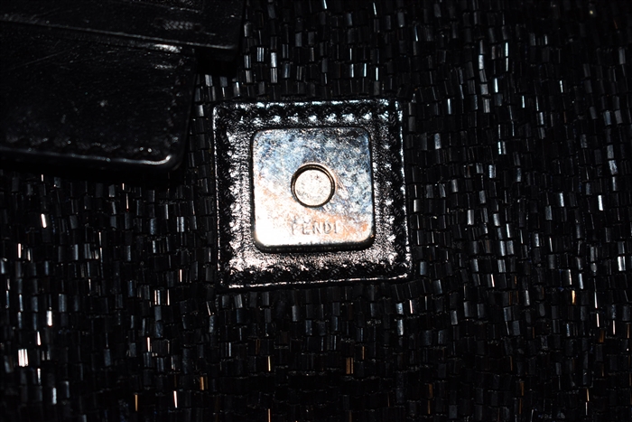Sparkly Black Fendi Shoulder Bag, size M
