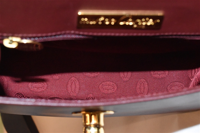 Burgundy Cartier Shoulder Bag, size S