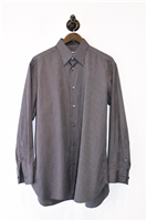 Purple Stripe Brioni Button Shirt, size L
