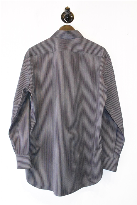 Purple Stripe Brioni Button Shirt, size L