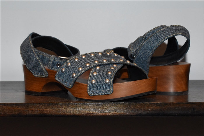 Denim Blue Saint Laurent Sandal, size 6