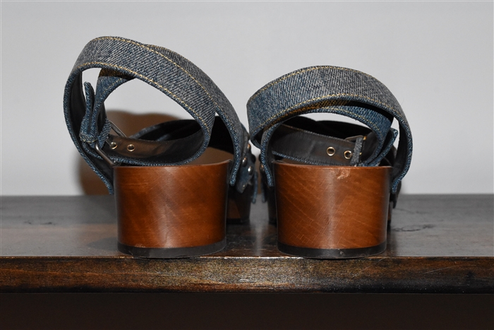 Denim Blue Saint Laurent Sandal, size 6