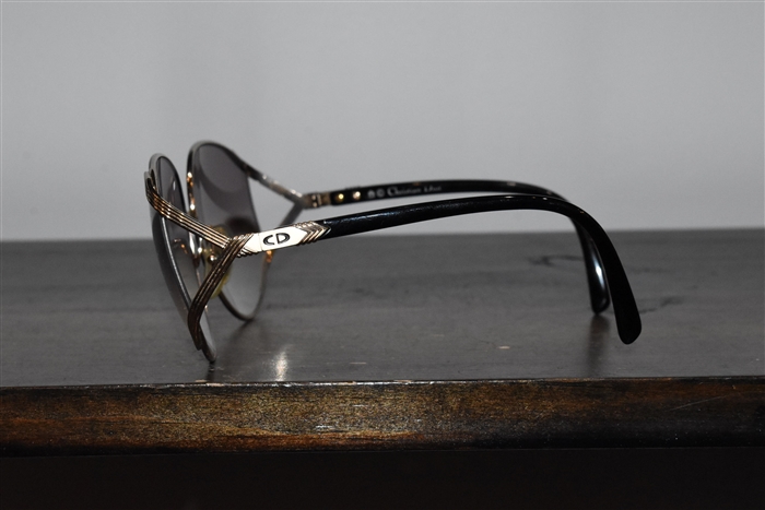 Black & Gold Christian Dior - Vintage Sunglasses, size O/S