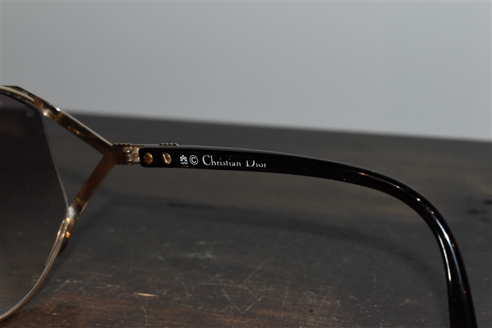 Black & Gold Christian Dior - Vintage Sunglasses, size O/S