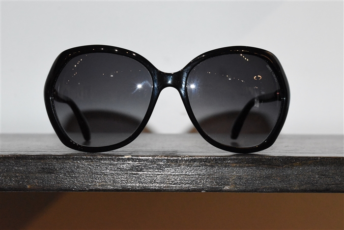 Shiny Black Jimmy Choo Sunglasses, size O/S