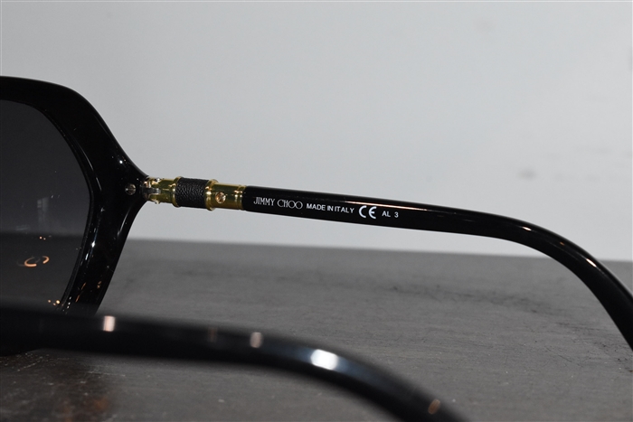 Shiny Black Jimmy Choo Sunglasses, size O/S