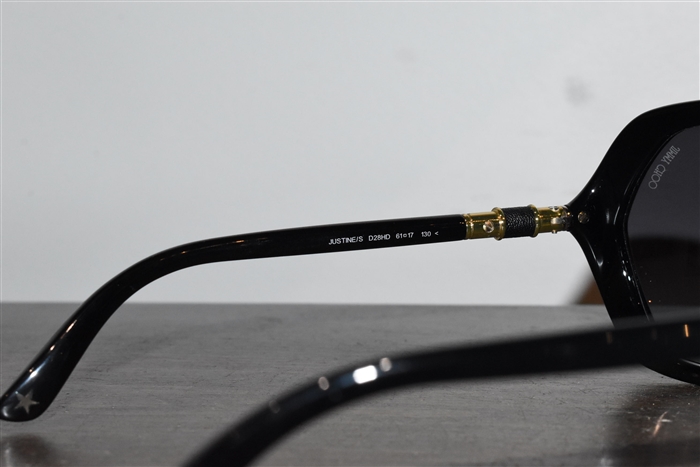 Shiny Black Jimmy Choo Sunglasses, size O/S