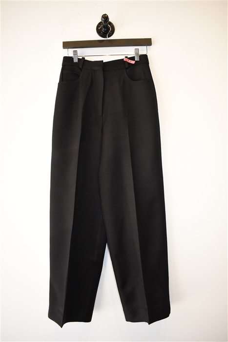 Basic Black Sandro Wide-Leg Trousers, size 6
