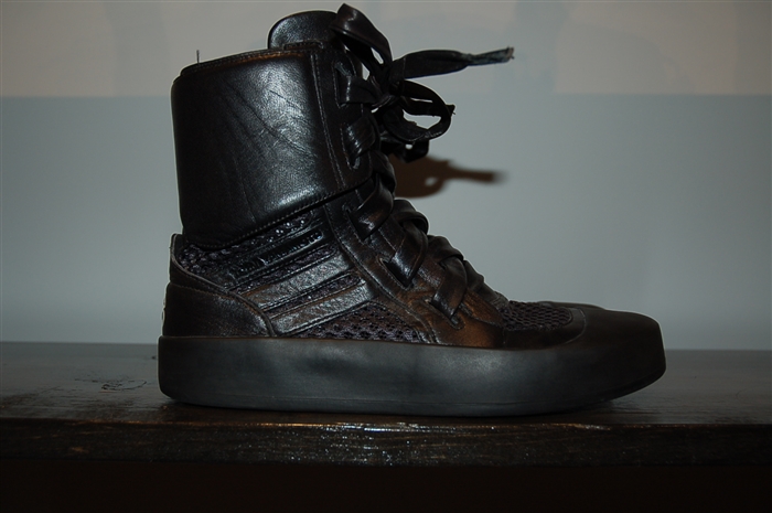 Black Leather Y-3 - Yohji Yamamoto High-Top Sneaker, size 8.5