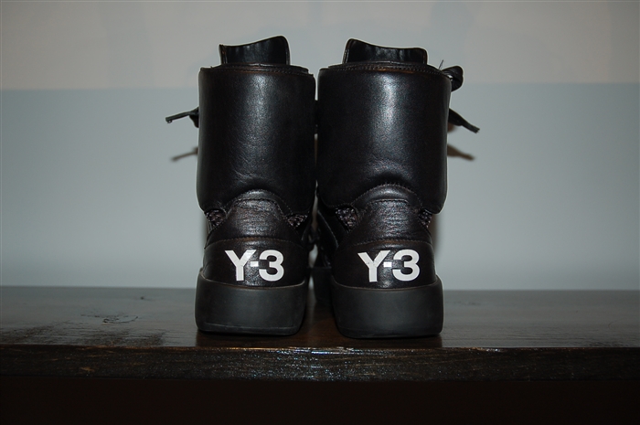 Black Leather Y-3 - Yohji Yamamoto High-Top Sneaker, size 8.5