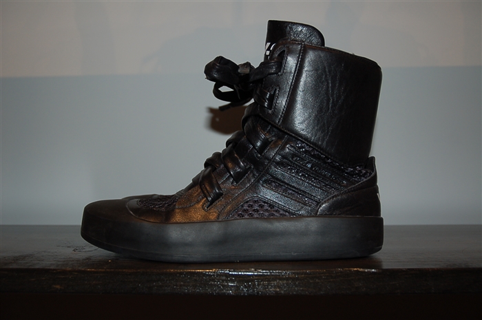 Black Leather Y-3 - Yohji Yamamoto High-Top Sneaker, size 8.5