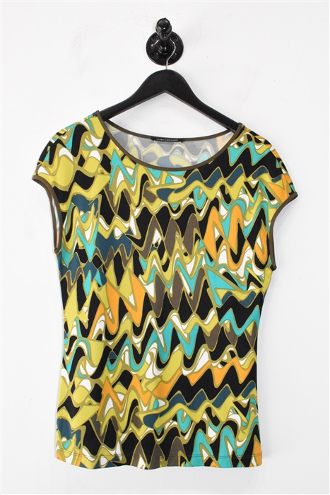 Abstract Print Luisa Cerano Cap-Sleeve, size 8