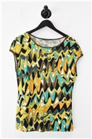 Abstract Print Luisa Cerano Cap-Sleeve, size 8