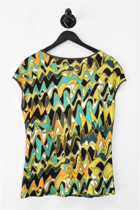 Abstract Print Luisa Cerano Cap-Sleeve, size 8