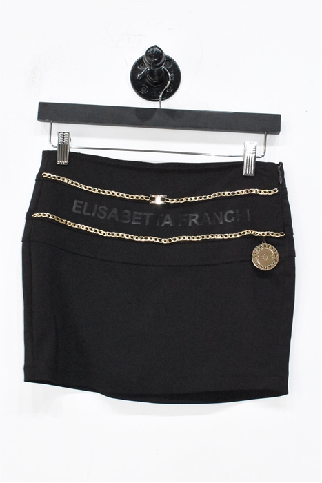 Basic Black Elisabetta Franchi Mini Skirt, size XS
