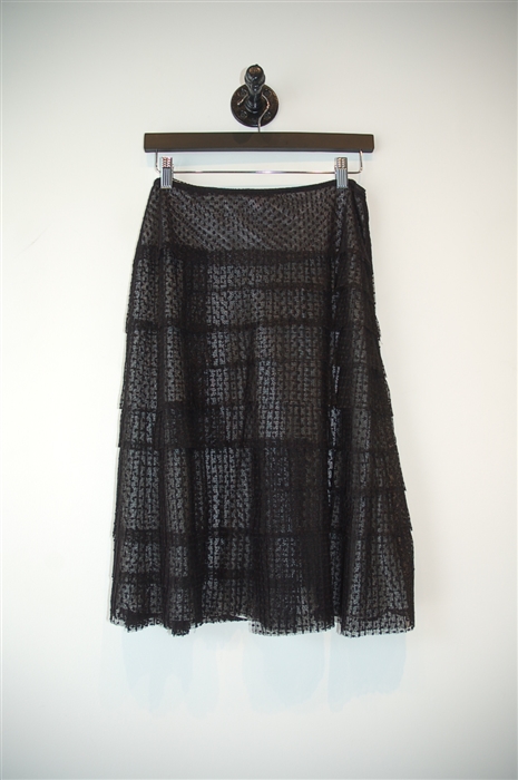 Black Lace Twin-Set A-Line Skirt, size M