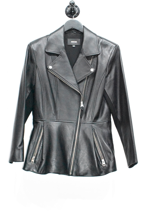 Black Leather Mackage Leather Jacket, size M