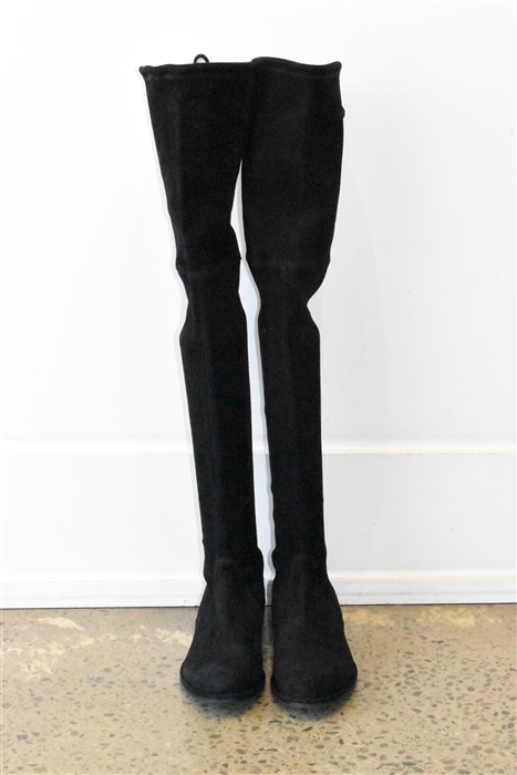 Black Suede Stuart Weitzman Over-the-Knee Boots, size 7.5