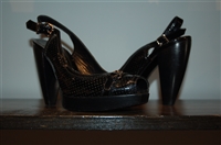 Black Patent Fendi Peep-Toe, size 9.5
