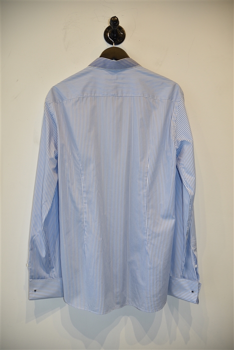 Blue Stripe Burberry Button Shirt, size M