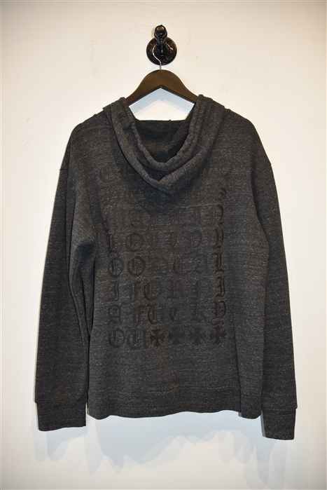 Dark Ash Chrome Hearts Zippered Hoodie, size XL