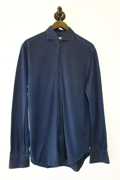 Navy Brunello Cucinelli Button Shirt, size L