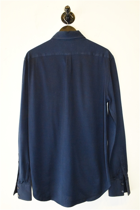 Navy Brunello Cucinelli Button Shirt, size L