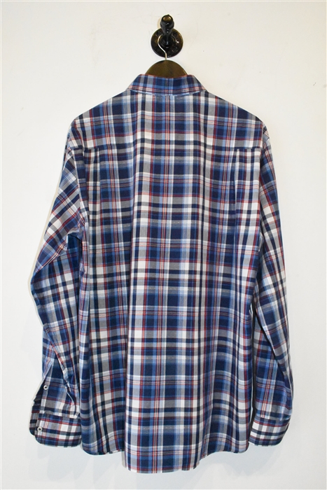 Blue Check Paul & Shark Button Shirt, size L