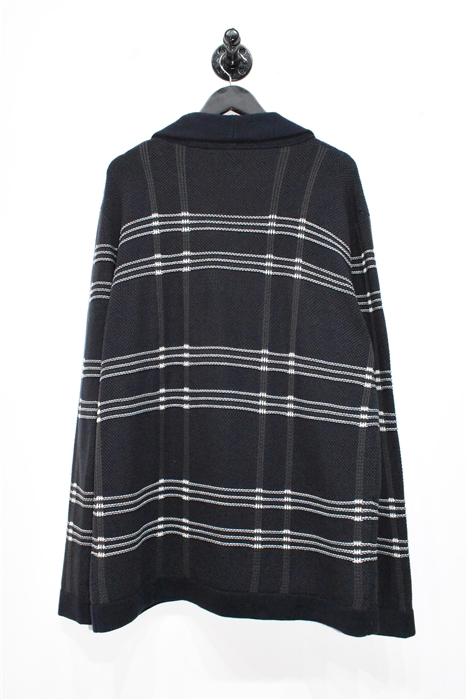 Navy Check Giorgio Armani Cardigan, size 3XL